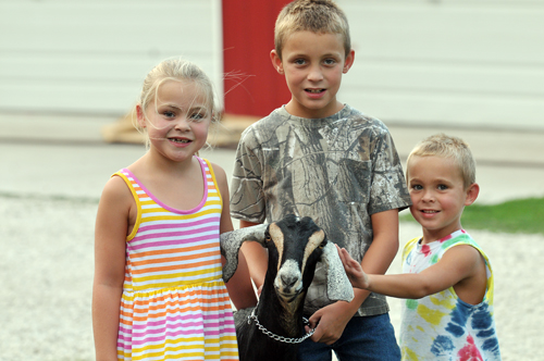 Siblings Sammi, Dallas, and Colby Clark, Valley Falls, smile with their dairy goat, Princess Sophia. Dallas will be showing Miss Sophia at the upcoming 4-H fair. Siblings Sammi, Dallas, and Colby Clark, Valley Falls, smile with their dairy goat, Princess Sophia. Dallas will be showing Miss Sophia at the upcoming 4-H fair.