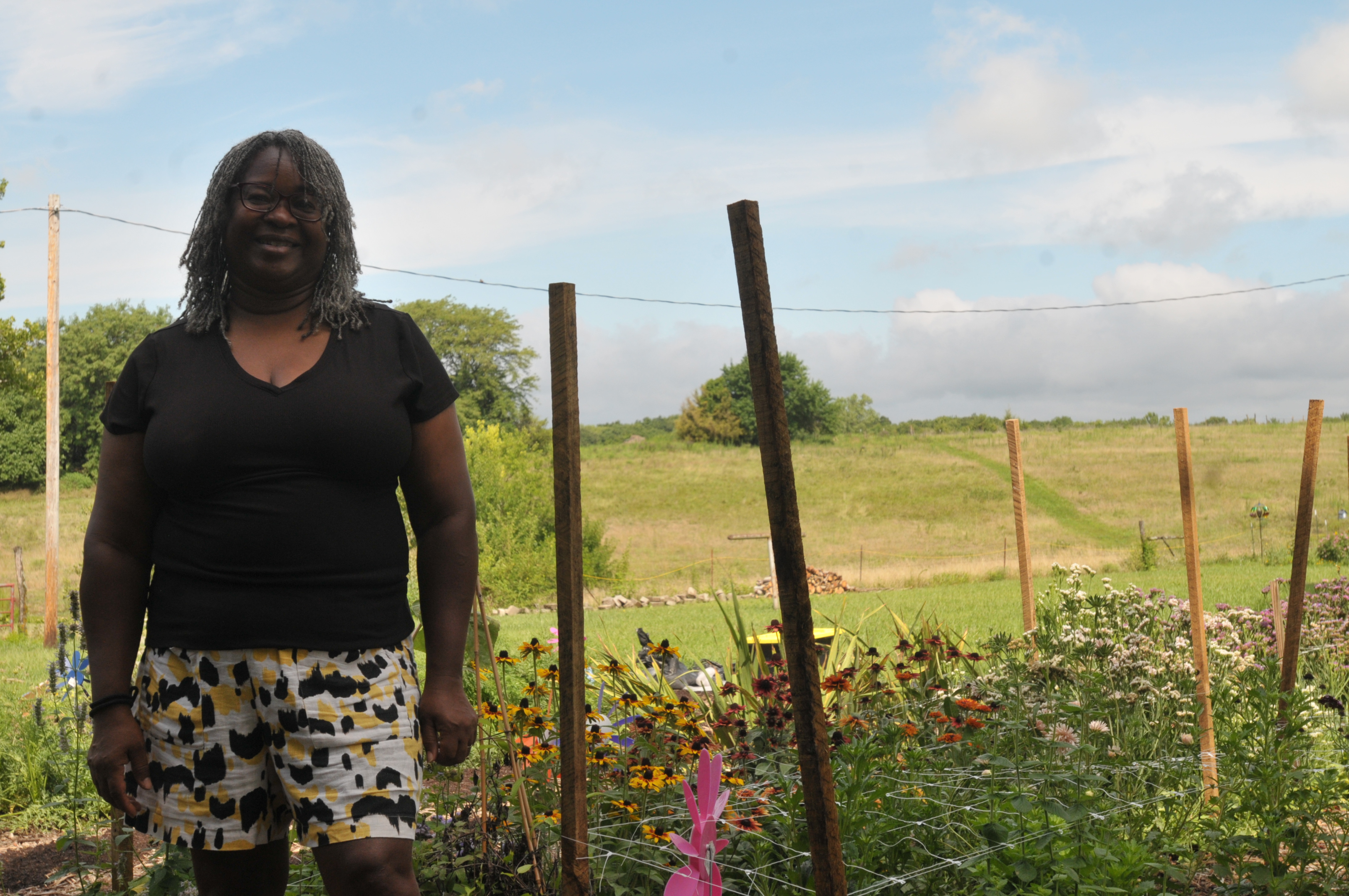 Image of Dawn Alexander-Halla in her garden